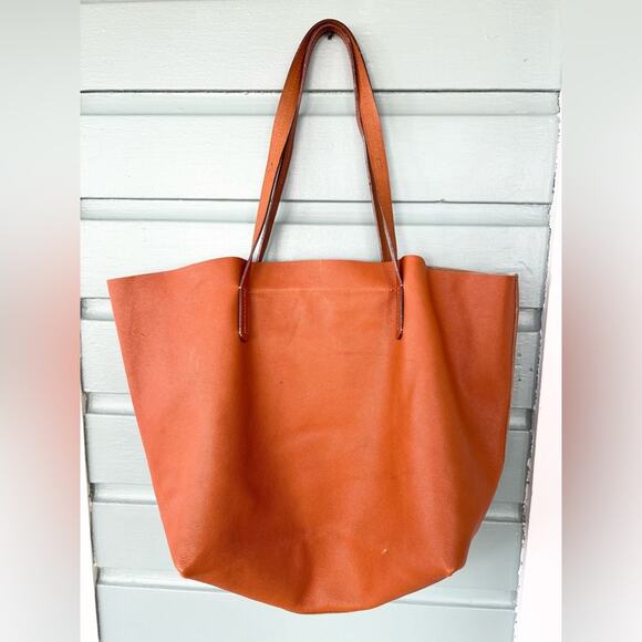 Mark and graham Brooklyn tote bag brown leather soft shoulder bag minimalist XL - Picture 6 of 14